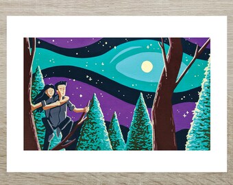 Twilight - Bella and Edward Posca Print (A5)