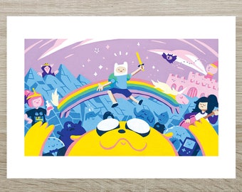 Pora na przygodę – wydruk Finna i Jake’a Posca (A5)