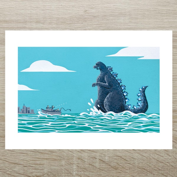 Godzilla Minus One - Boat Posca Print (A5)