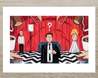 Twin Peaks - Black Lodge Posca Print (A5)