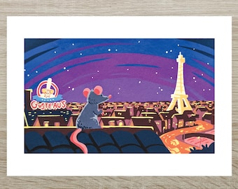 Ratatouille - Paris Skyline Posca Print (A5)