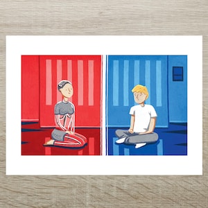 Ex Machina - Ava & Caleb A24 Posca Print (A5)