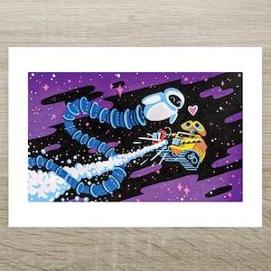 Wall-E - Eve Space Dance Posca Print (A5)