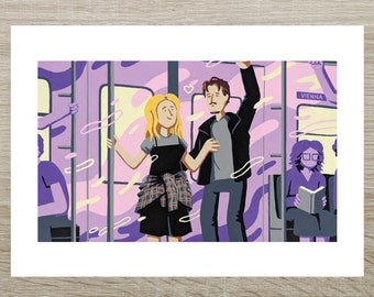 Before Sunrise - Ethan Hawke/Julie Delpy Valentines Posca Print (A5)