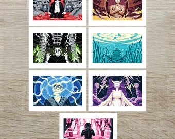 Universal Monsters - Full Print Set (7 x A5 prints)