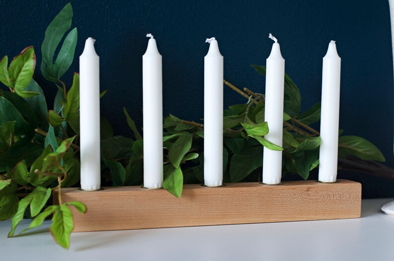 Minimal Candle Holder Advent Christmas Walnut Cherry Maple Etsy