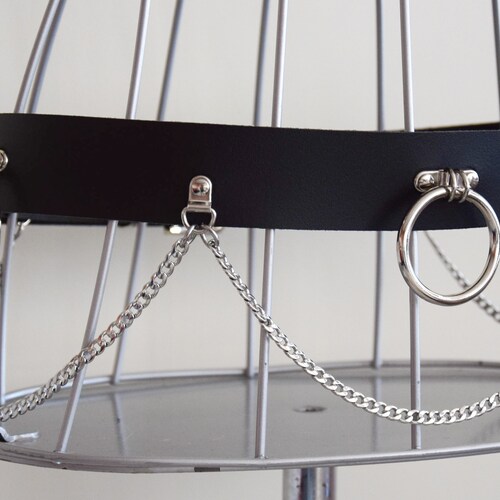 Orings Leather Belt With Multiple Chains High Quality Etsy