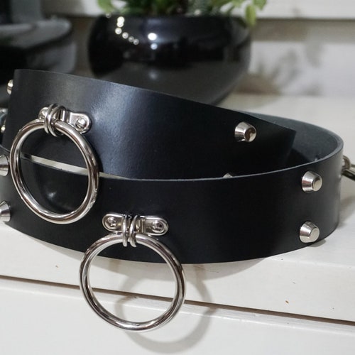 Orings Leather Belt With Multiple Chains High Quality Etsy