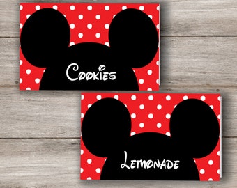 Printable Mickey Mouse Food Labels - Etsy