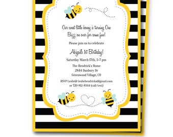 bee invitations etsy