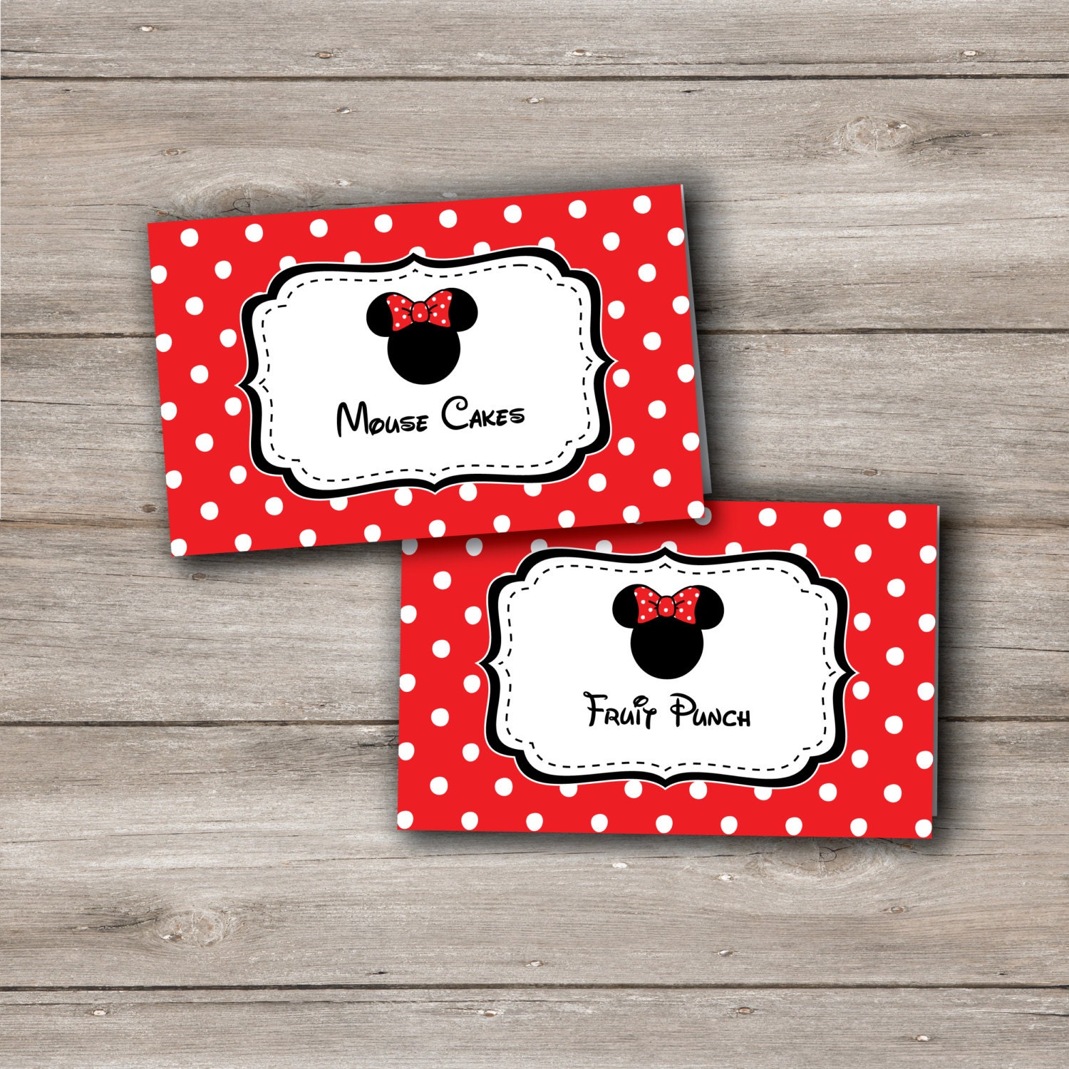 Minnie Mouse Food Tent Cards Minnie Mouse Food Labels Minnie | Etsy
