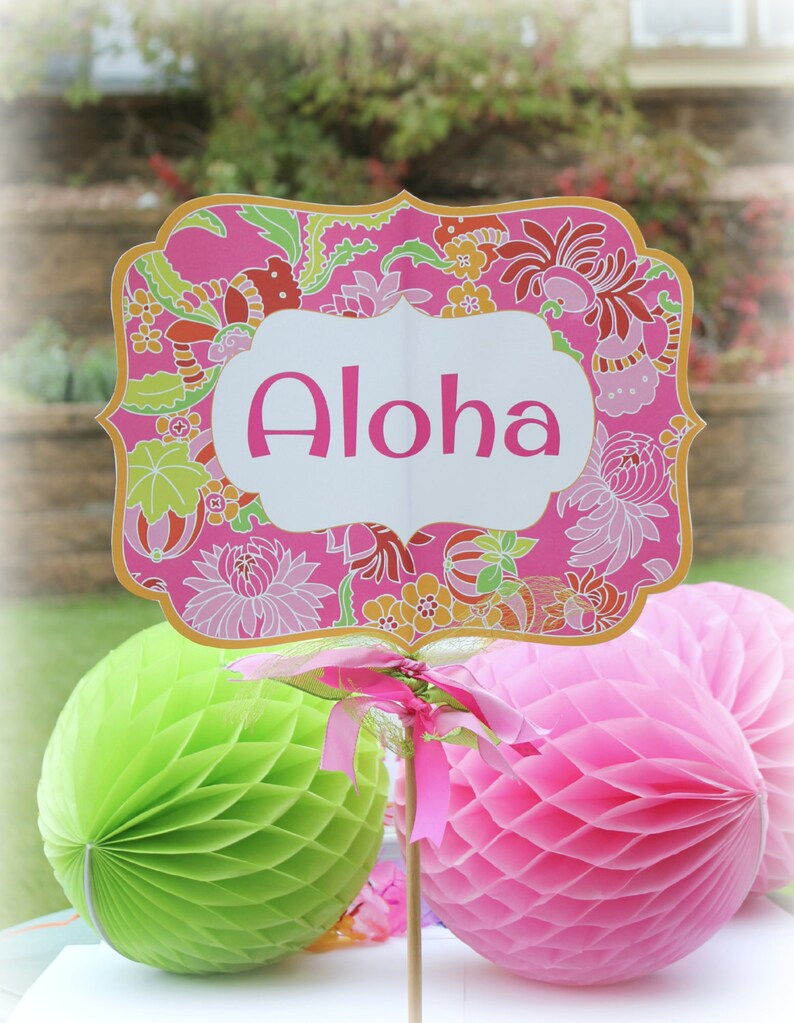 Printable Luau Small Yard Sign Digital Luau Party Signs Print | Etsy