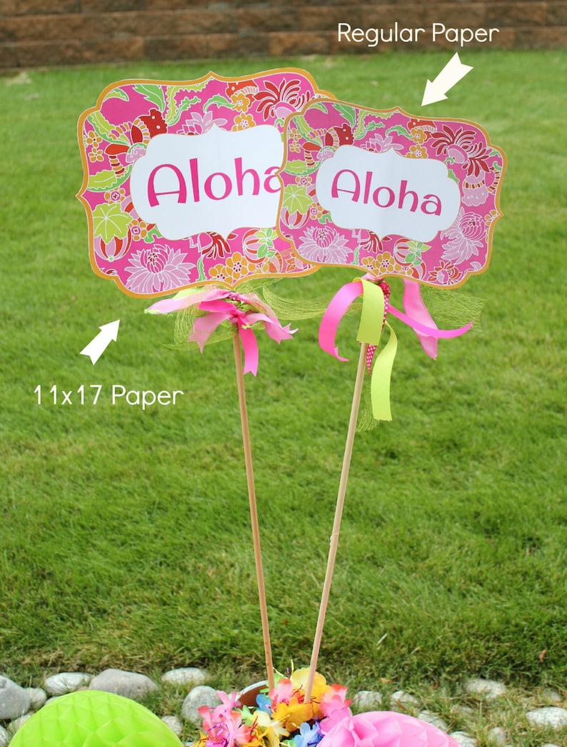 Printable Luau Small Yard Sign Digital Luau Party Signs Print  Etsy