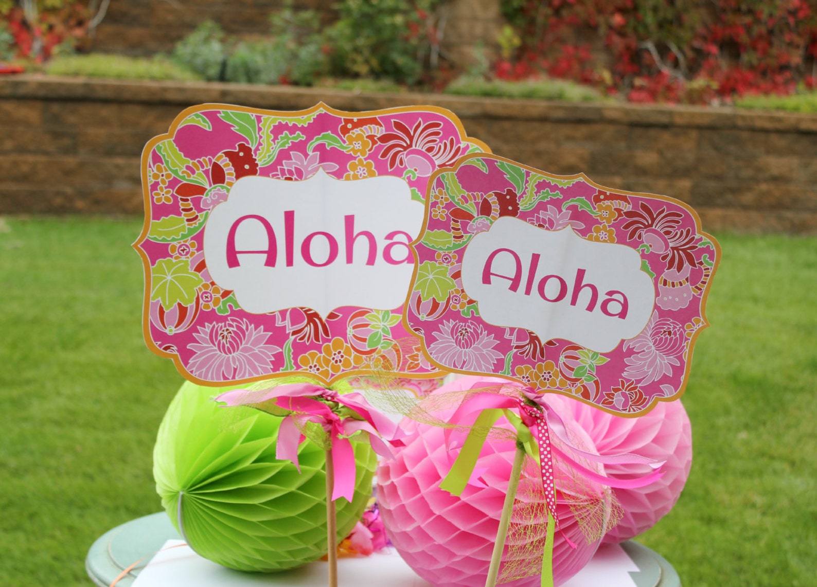 Printable Luau Small Yard Sign Digital Luau Party Signs Print | Etsy
