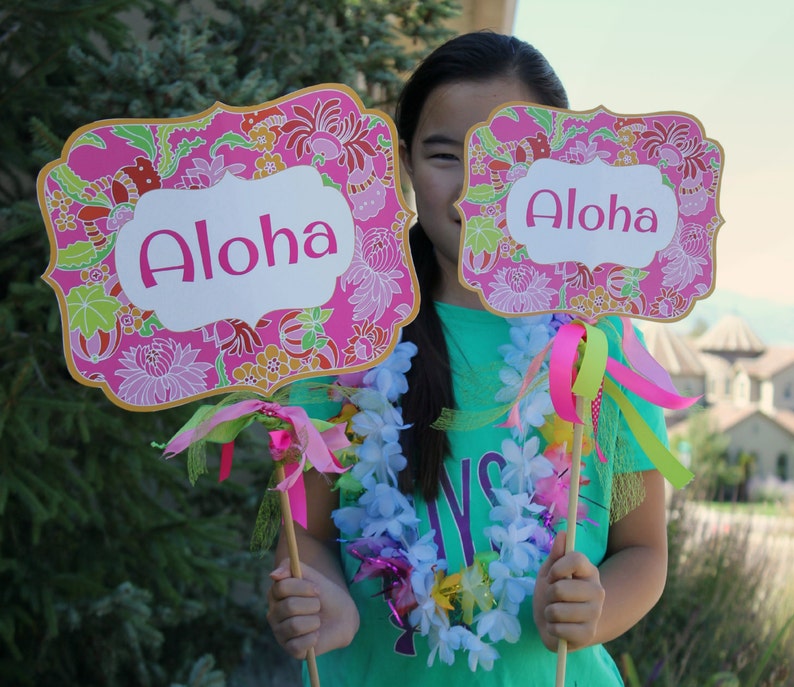 Printable Luau Small Yard Sign Digital Luau Party Signs Print | Etsy