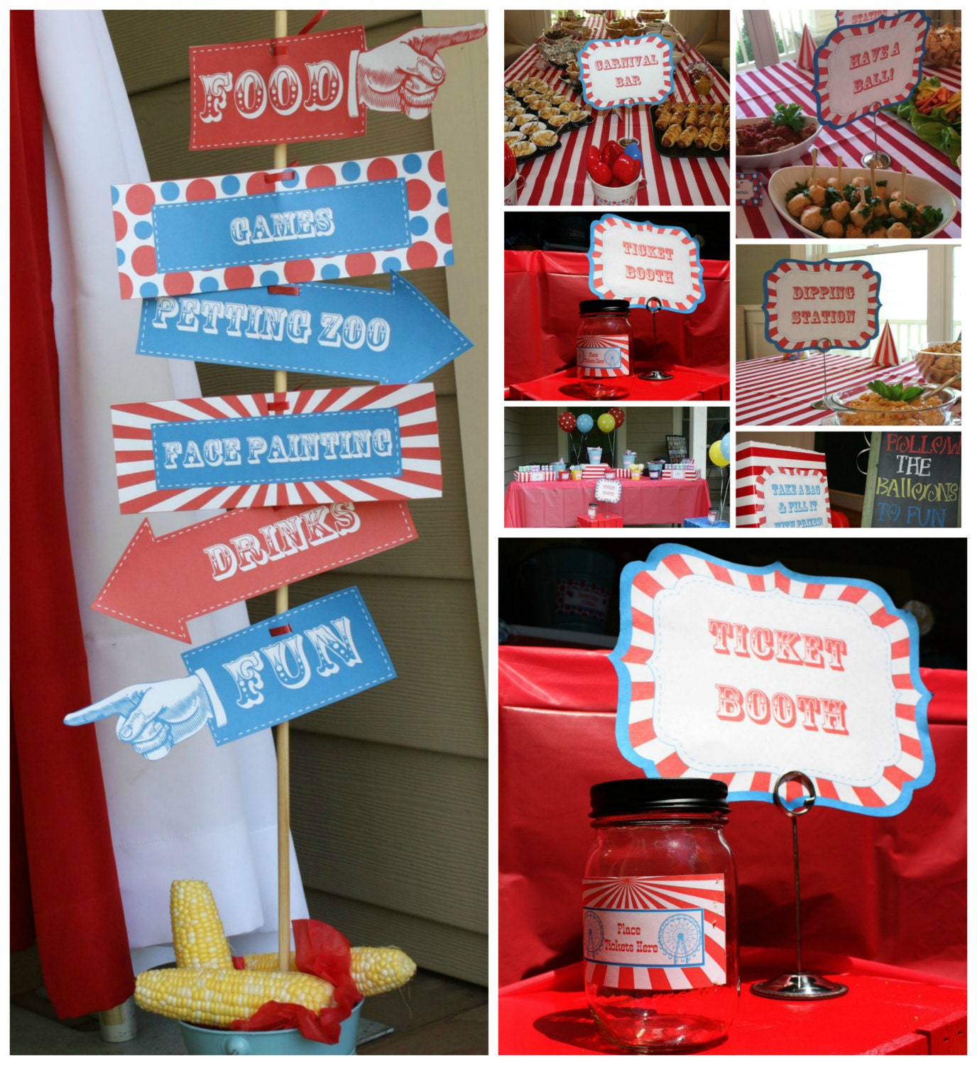 Carnival Party Signs Carnival Yard Signs Circus Signs Etsy