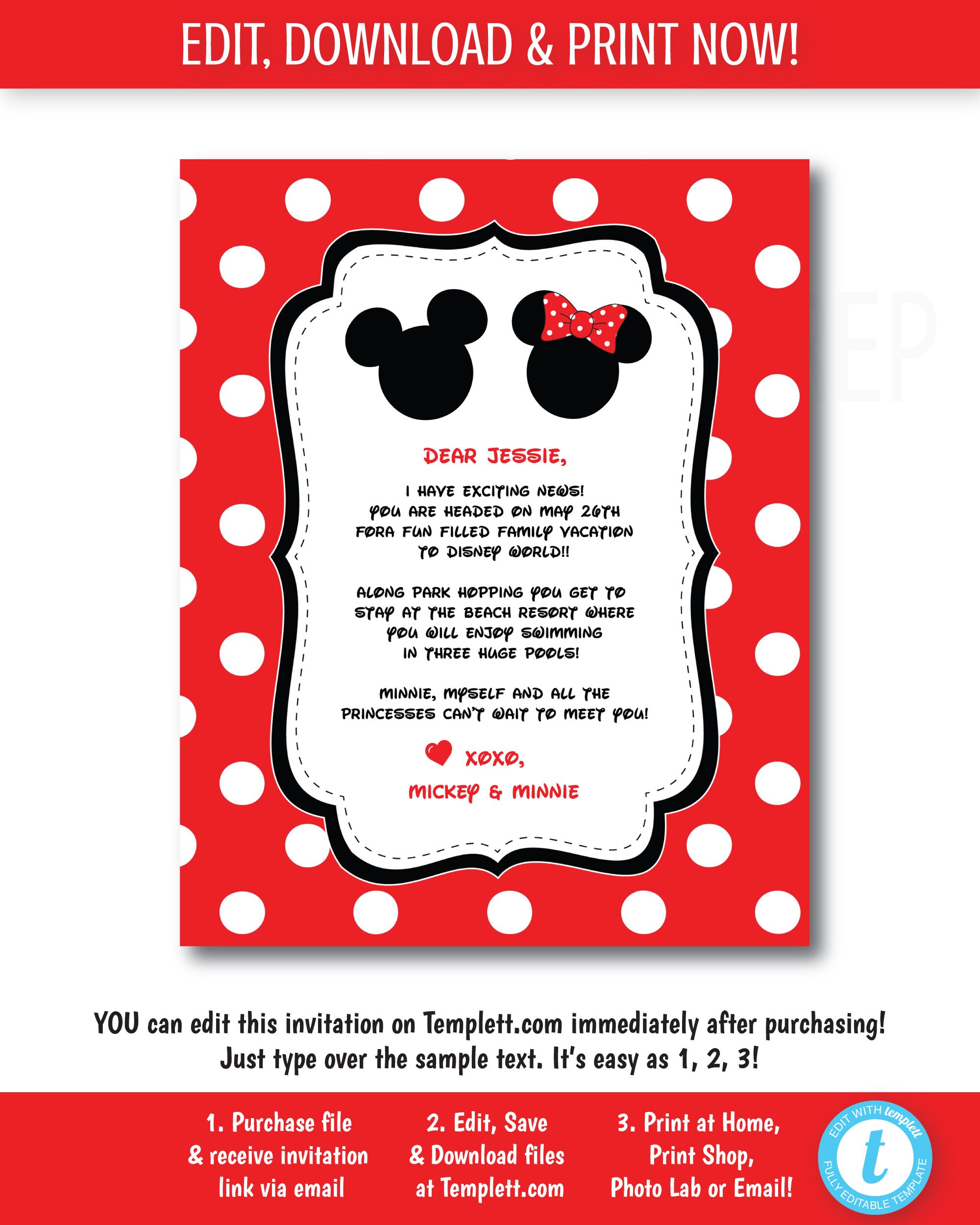 You're Going to Disney Announcement printable Disney Trip | Etsy