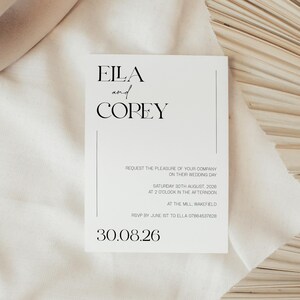 Minimalist Modern Custom Wedding Invite Card Invitation Digital Download Printable