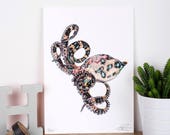 Octopus Limited Edition Print. Nature Print. Animal Print. Pencil Print, Art Print, Pencil Art, Home Decor.