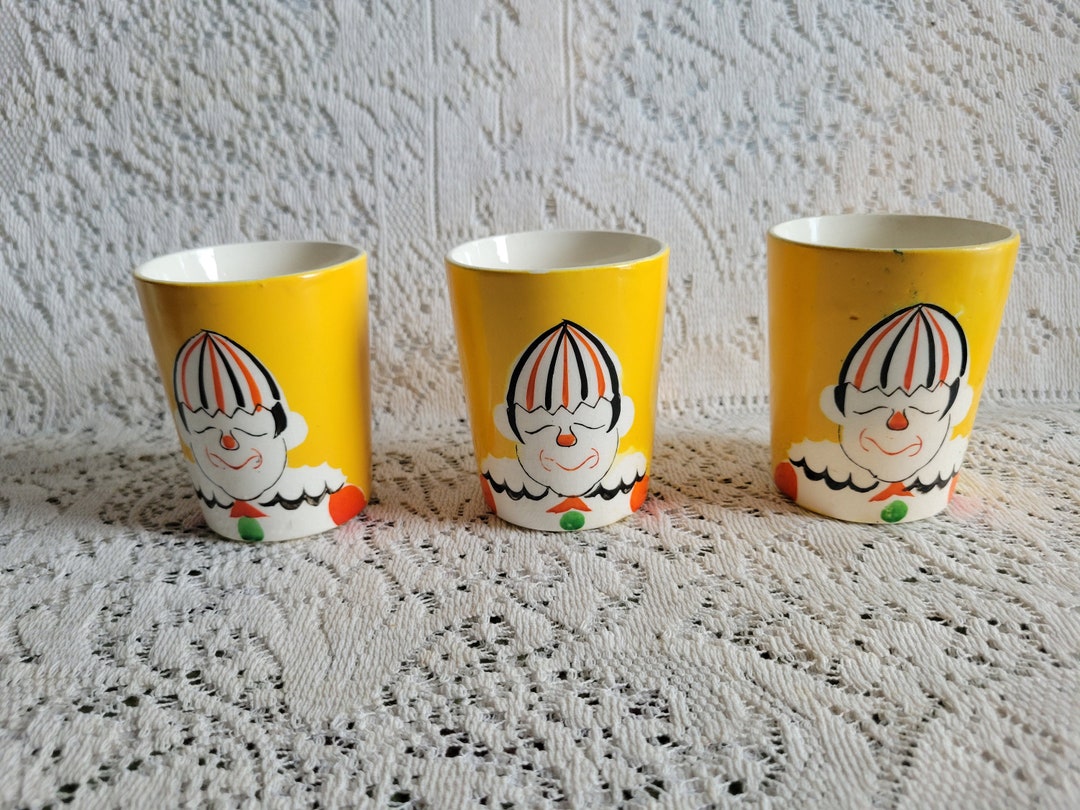 Vintage Set of Three Yellow Clown Cups Japan M101 - Etsy