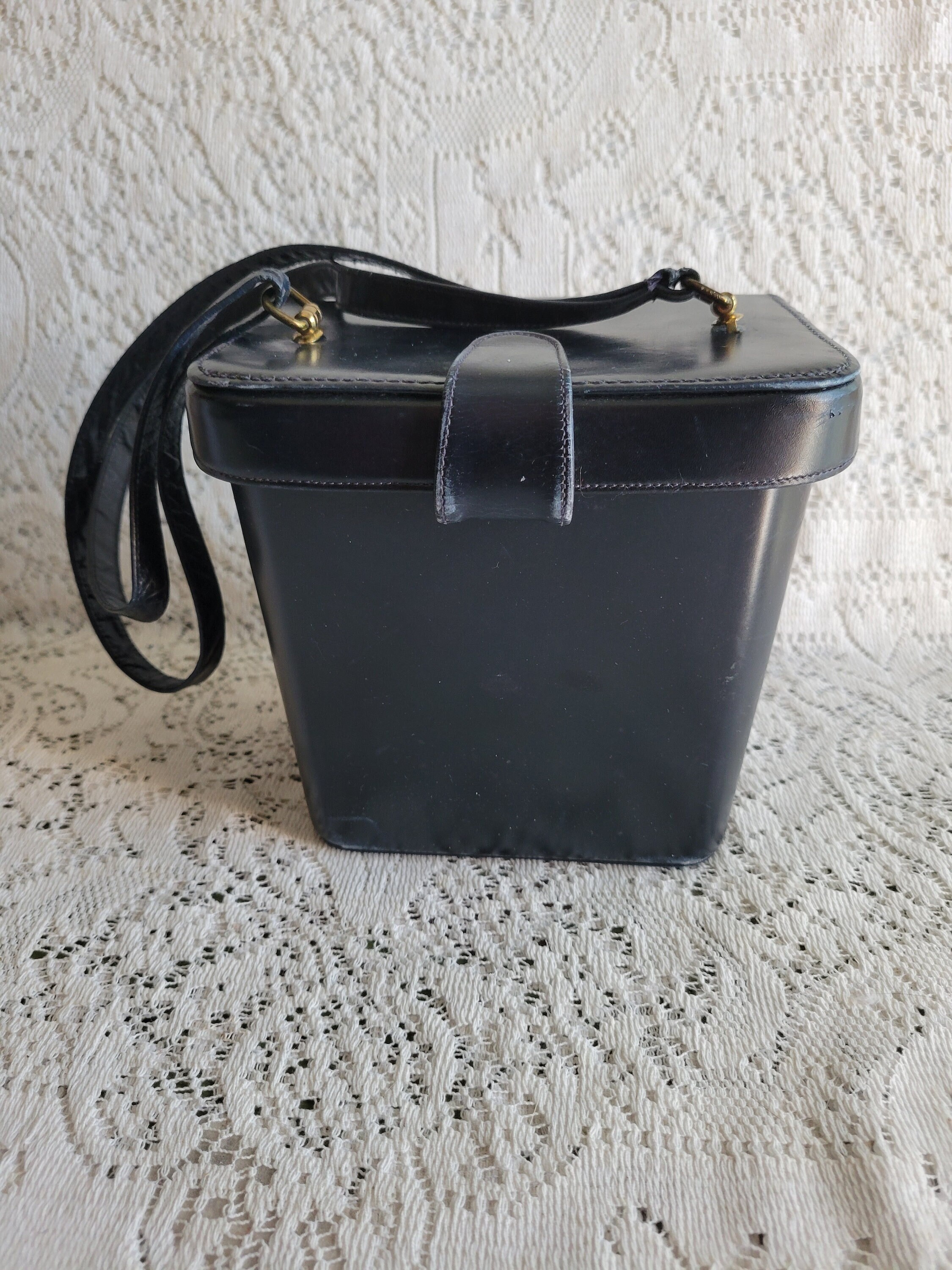 Vintage Mam'selle Original of New York Square Box Black Vintage Mam'selle Original of New York Square Box Black