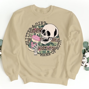 Glitter & Dirth Mom of Both | Skull | Coffee