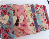 6 x Will you be my bridesmaid Card, Wedding Invitation, bridesmaid reveal. Maid of honour, Matron of Honour,  floral fabric envelopes