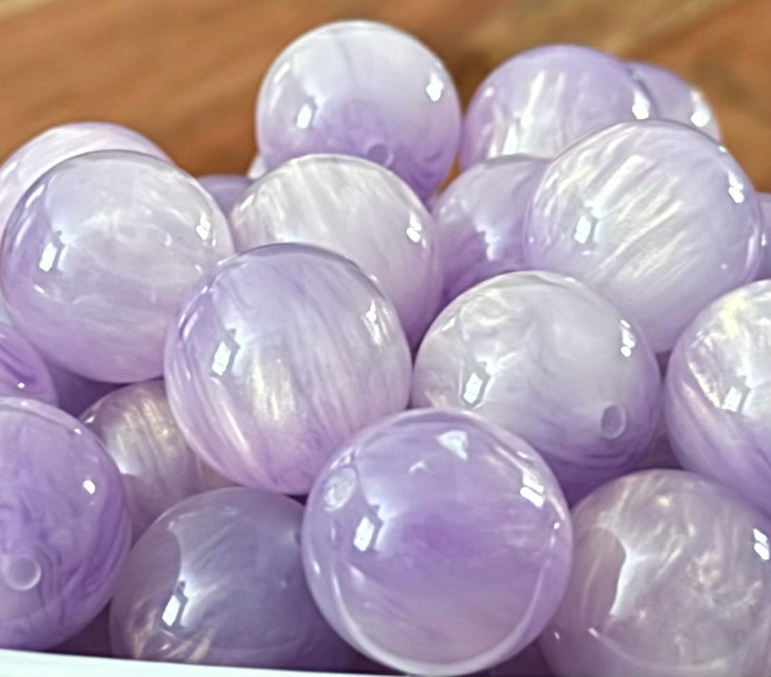 20mm Pale Purple Pearly Gold Glitter Powder Imitation Shell Chunky Bead ...