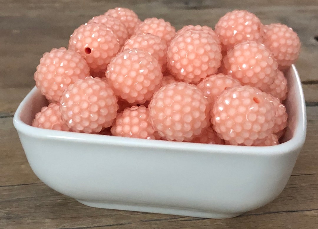 20mm Peach Bumpy Rhinestone Chunky Bead, 10 Count - Etsy