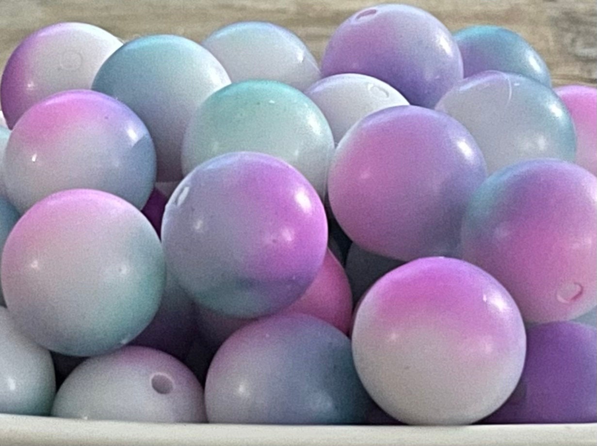 20mm Matte Cotton Candy Pink Solid Chunky Bubblegum Beads, Acrylic