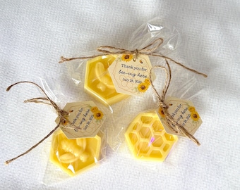 Personalized Soap Favors Honeycomb with Bees Baby Shower Favors Bee Theme Party Bridal Shower Honey and Bee soap favors  - US Tariff Free