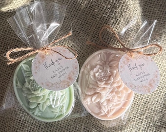Personalized Floral Soap Favors for Baby Shower  Soap Favors Bridal Shower Soap Garden Party Scented Flower Soap gift - US Tariff Free