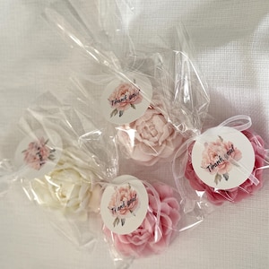 Peony soap favor Elegant Peony Soap Favor Floral Guest Soaps for Bridal Shower Baby Shower, Wedding or Garden Party Scented Flower Soap gift