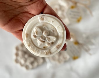 Honeycomb and Bee Shaped Mini Soap Baby Shower Bridal Shower Weddings Party Guest Gift Honey and Oatmeal Soap Favors - US Tariff Free
