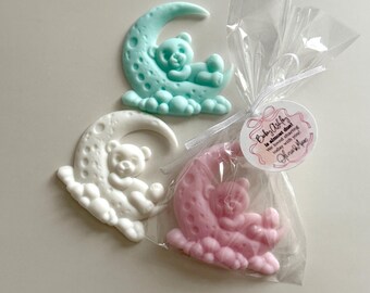 Personalized Baby Shower Soap Favor Bear Moon Soap Baby Shower Favor with matching tag Gender Neutral Baby Shower Gift US Tariff Free