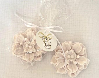Personalized Floral Soap Favors, Wedding Shower Favors, Bridal Shower Soap, Baby Shower Favors, Handmade Flower Soap - US Tariff Free