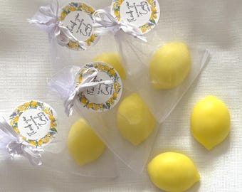 Lemon Soap Bridal Shower Favors - Lemon scented Baby Shower Decor Boy Girl Soap Party Favor Mediterranean Main Squeeze Summer Wedding Citron