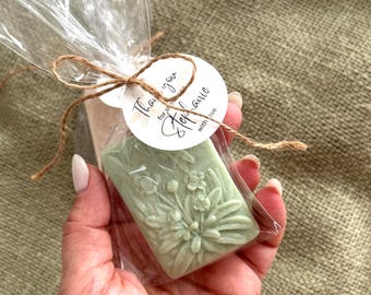 Personalized Wildflower Soap Favor Bridal or Baby Shower Rustic Botanical Soap with Custom Tag Garden Party Thank You Gift US Tariff free