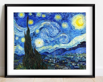 Vincent Van Gogh The Starry Night High Resolution Digital Download Art Craft Printable