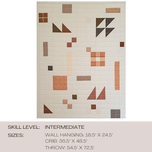 Hilroy Quilt PDF Download Pattern - Ultra Modern Quilt in Four Sizes: Wall Hanging, Crib, Throw, Bed - Minimalist Geometric Shapes