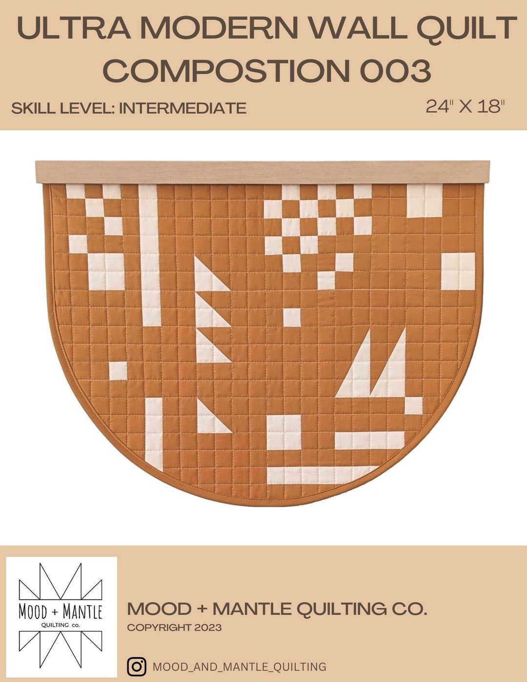 Quilt Pattern Rounded Modern Geometric Wall Quilt Pattern: Rounded Mini Quilt (PDF Download ...