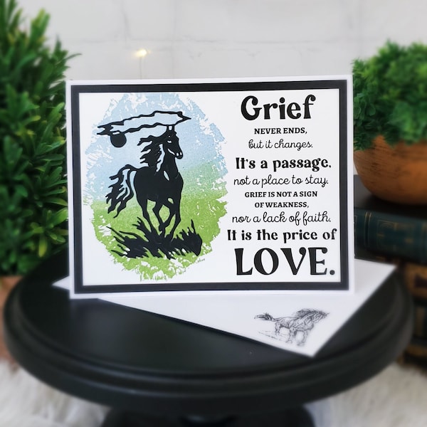 Horse Sympathy Card, Horse Condolence, Horse Memorial Gift