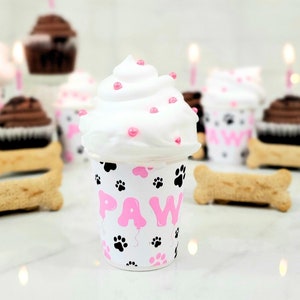 Pup Cups, Puppuccino Cups for Dog Birthday Party, Puppy Birthday, Dog Party Favors, Set of 6