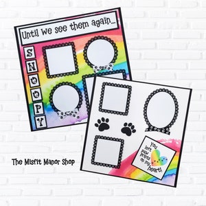 Dog Memorial Premade Scrapbook Pages, Rainbow, Personalized, Gift for Loss of Dog, Dog Loss Gift, 12x12, Cat Memorial Scrapbook Page