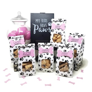 Paw Print Favor Bag for Dog Birthday Party, Set of 6, Puppy Party, Dog Party Goody Bag