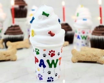 Puppuccino Cups for Dog Birthday Party, Rainbow Dog Party Favors, Puppy Birthday