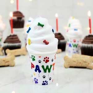 Puppuccino Cups for Dog Birthday Party, Rainbow Dog Party Favors, Puppy Birthday