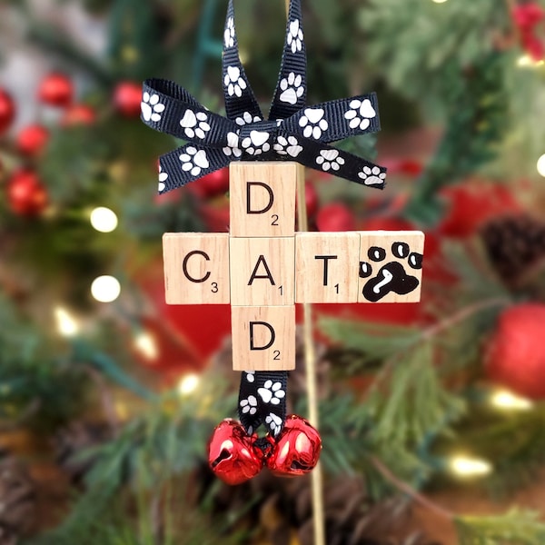 Cat Dad Christmas Ornament, Cat Lover Gift, Cat Ornament, Boyfriend Gift, Gift from cat