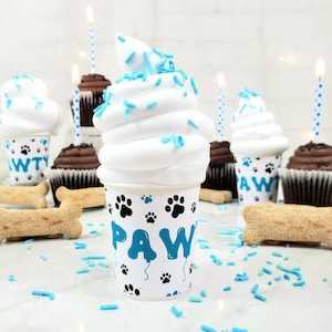 Puppuccino cups for Dog Birthday Party, Dog Party Favors, Puppy Birthday