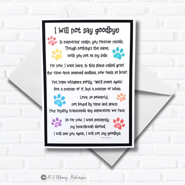 Pet Sympathy Card, Dog Sympathy Card, Pet Loss Card, Plantable Paper Card, Loss of Dog Card